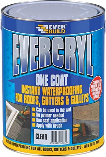 Image of Everbuild Evercryl One Coat Instant Waterproofing – Suitable for Roofs, Gutters and Gulleys – Black – 2.5kg