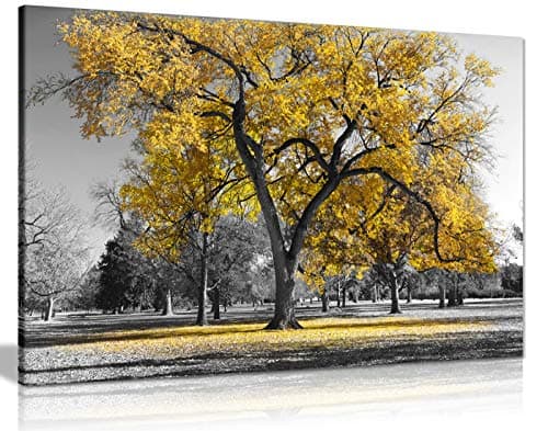 Image of Panther Print, Large Canvas Wall Art, Beautiful Living Room and Bedroom Framed Art, Quality Picture Prints for Walls, Nature Design, Large Tree Yellow Leaves, Print for Special Occasions (30x20 Inch)