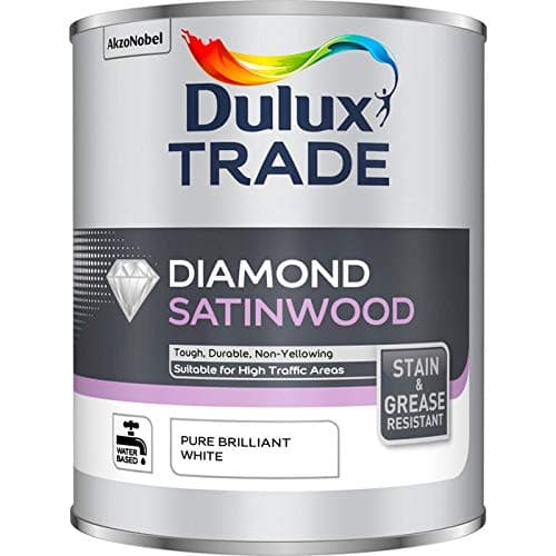 Image of Dulux Trade 1L Diamond Satinwood - Pure Brilliant White Finish