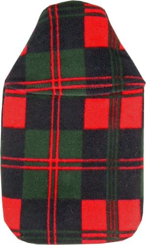 Image of Vagabond 2L Red Green Check Hot Water Bottle and Cover