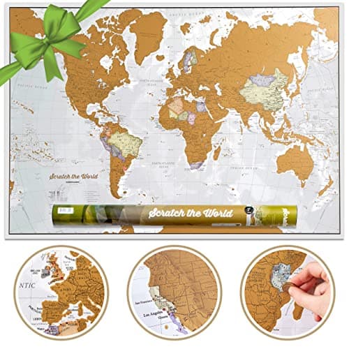 Image of Scratch The World® Travel Map - Scratch Off World Map Poster with Gift Tube - X-Large - 84 x 59 cm - Maps International - 50 Years + of Map Making