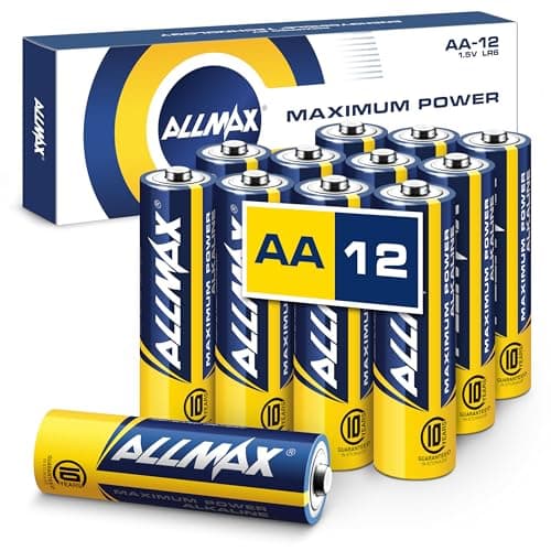 Image of Allmax AA (LR6) Maximum Power Alkaline Double A Batteries (12 Count) – Ultra Long-Lasting, Leakproof Design, 10-Year Shelf Life, Maximum Performance (1.5V)
