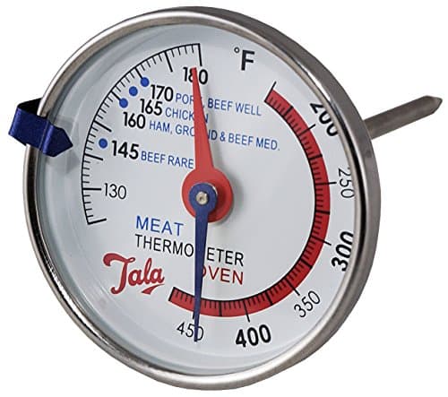 Image of Tala Stainless Steel Dual Meat Probe and Oven Thermometer, Clear and Easy to Read dial and Perfect for esnuring The Perfect Cooking temperture
