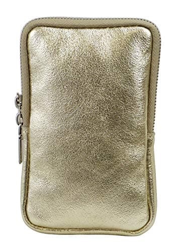 Image of SH Leder Jana G269 Women's Genuine Leather Mobile Phone Shoulder Bag Purse Multifunctional Bag Mini Messenger Removable Adjustable Shoulder Strap Mobile Phone up to 6.8 Inches 11 x 18 cm, gold