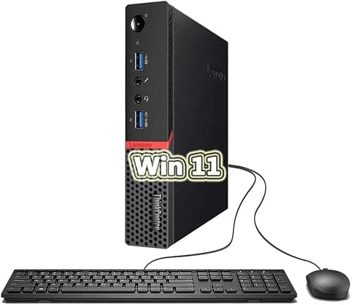 Image of Lenovo ThinkCentre M900 Tiny Desktop Computer Mini PC, Intel Core i5-6500, 8 GB RAM, 256GB SSD, US Qwerty Keyboard, Windows 11 Pro (Renewed)