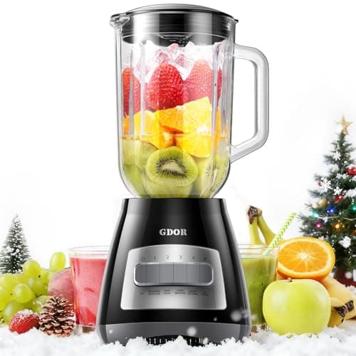 Image of GDOR Blender for Kitchen, 1.5L Glass Jug Smoothie Blender with 700W Peak Power, 9 Functions with 5 Speeds for Smoothie,Milkshakes, Puree, Crush Ice, and Chop