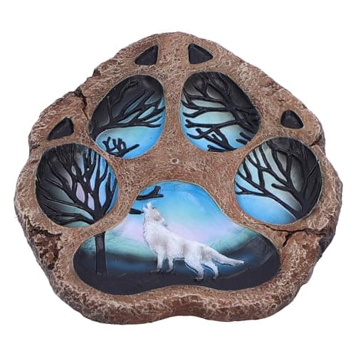 Image of Nemesis Now Tracks of the Wild Incense Burner 15.5cm, Resin, Wolf Paw Stick Incense Holder, Wolf Home Décor, Cast in the Finest Resin, Expertly Hand-Painted