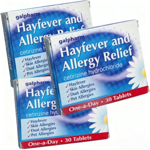 Image of Galpharm Hayfever & Allergy Relief – 10mg Citirizine Antihistamine 3 x 30 Pack (90 Tablets Total)