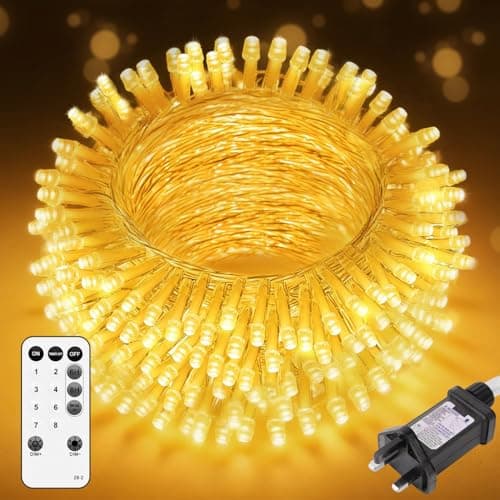 Image of 40M 400 LED Fairy Lights Plug in, Warm White String Lights with Remote, 8 Modes 3 Timers 4 Brightness, IP44 Waterproof Mains Powered Indoor Outdoor Christmas Fairy Lights for Bedroom Garden Decor