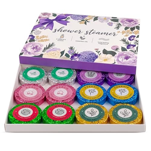 Image of Shower Steamers Aromatherapy 12 Pack, Natural Essential Oils Shower Bombs, Stress Relief Self Care Spa Gifts for Women, Birthday Mothers Day Christmas Valentines Stocking Fillers