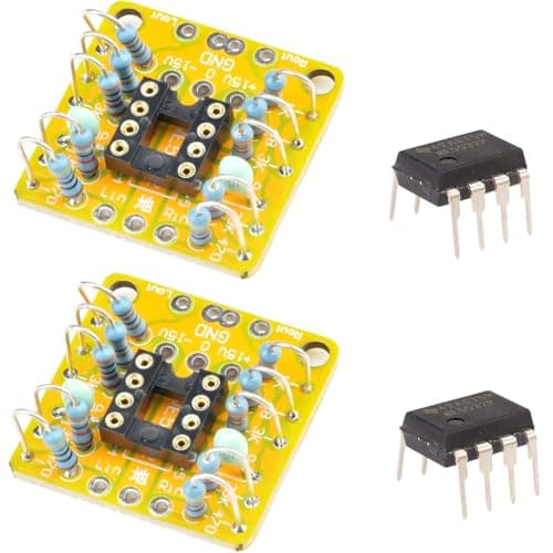 Image of Youmile 2 pcs Preamp Board Dual OP Amp Preamp DC Amplification PCB Board with NE5532 DIP-8 IC for OPA2134 OPA2604 AD826 NE5532