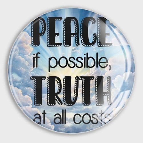 Image of Peace If Possible, Truth at All Costs Fridge Magnets Magnetic Whiteboard For Fridge Inspirational Quotes Glass Cute Fridge Magnets Decorative Magnets for Fridge Lovely Decor for Home
