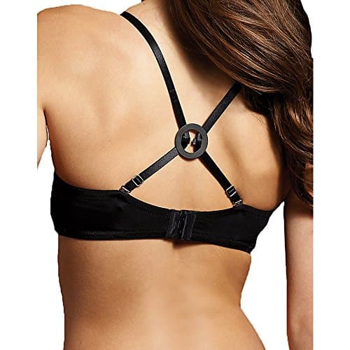 Image of Maidenform Women's Racerback Clips 4 Pieces Bra Strap, Black (Clear/Black), One Size