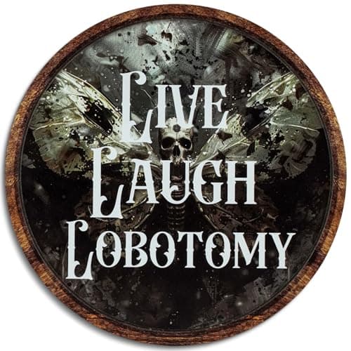 Image of Putuo Decor Gothic Death Head Moth Wall Plaque - Live Laugh Lobotomy - Gothic Bedroom Wall Art