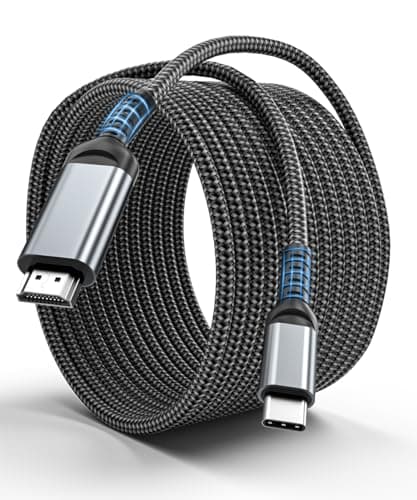 Image of ALLEASA USB C to HDMI Cable 3m 10ft 4K | Gold-Plated Plugs, Aluminum | Thunderbolt 3/4 Compatible for iPhone 15, MacBook, iPad Pro, Galaxy, Dell, HP