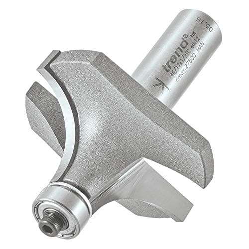 Image of Trend Professional Bearing Guided Ovolo Router Cutter, 19mm Radius, 1/2 Inch Shank, 51mm Cut Diameter, 25mm Cut Length, Two Bearings, TCT, 46/17X1/2TC