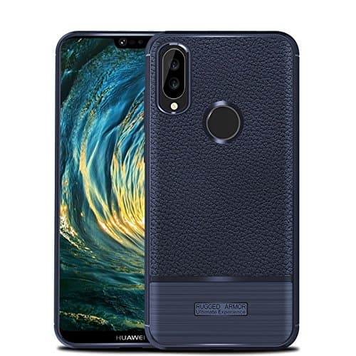 Image of TeKKno® Premium Ultra Slim [Litchi Textured] [Shock Absorbent] Protective Phone Case Cover for Huawei P20 Lite (Blue)