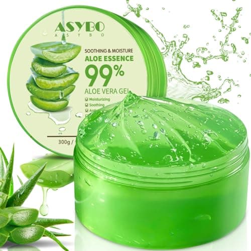 Image of ASYBO 300 ML Aloe Vera Gel – 99% Organic Pure Aloe Vera Hydrating Moisturizer, Natural Aloe Cream for Dry Skin, Sunburn, Acne