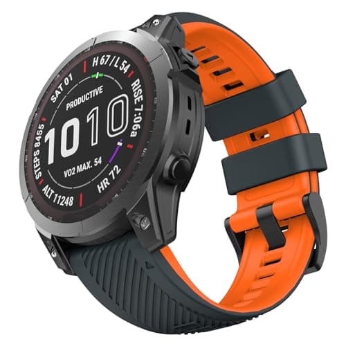Image of OVERSTEP Silicone 22mm Watch BandSport, Multi-Device - Compatible With Garmin Fenix 7/6/5 and Epix Pro 47mm