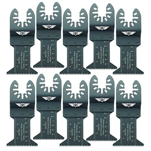 Image of 10 x 44mm TopsTools FA44J_10 Fast Fit Coarse Wood Cutting Blades Compatible with Dewalt Stanley Black and Decker Bosch Fein (Non-StarLock) Makita Milwaukee Parkside Ryobi Worx Workzone Multitool