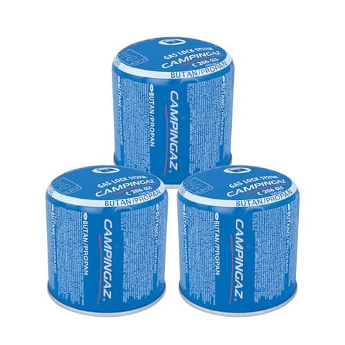 Image of Campingaz C206 GLS Gas Cartridge 3-Pack, pierceable cartridge for Campingaz 206 Camping Stoves and Lanterns, 190g powerful butane/propane mix (80/20) per canister, blue
