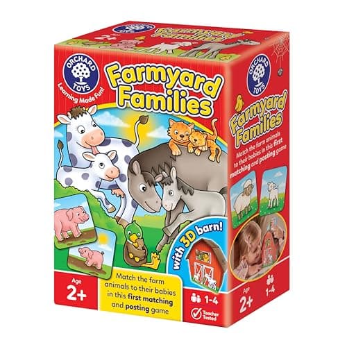 Image of Orchard Toys Farmyard Families Game, Fun matching and posting game, Perfect for Kids age 2 +