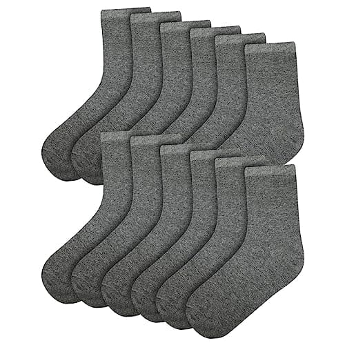 Image of A2Z 4 Kids Boys Girls Children Kids Back to School Cotton Rich Plain Ankle - Socks 970 6 Pack Grey 2-3