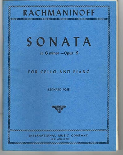 Image of Rachmaninoff Sonata in g minor Op. 19. For Cello and Piano. Edited by Leonard Rose. International