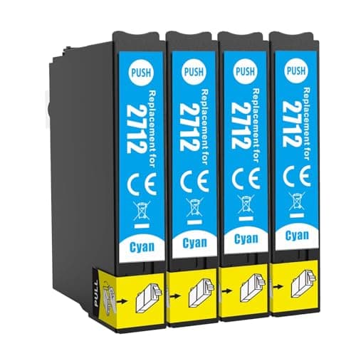Image of JoyPrinting 27XL Cyan Ink Cartridges Multipack Replacement for Epson 27 27XL for Workforce WF-3620 WF-7110 WF-7610 WF-3640 WF-7210 WF-7620 WF-7715 WF-7720 Printer (4 Cyan)
