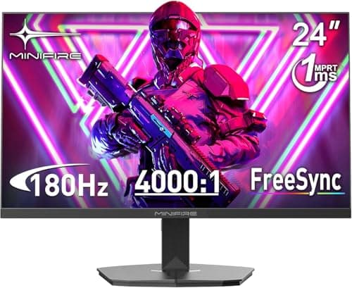 Image of Minifire 24 Inch 180Hz Gaming Monitor Full HD 1080p, 4000:1 Contrast, 1ms MPRT, Free-Sync, sRGB 110%, DCI-P3 80%, Anti-Bluelight, HDR, VESA 75x75mm, HDMI & DP (MFG24F4L)