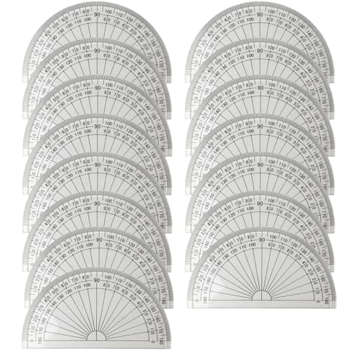 Image of 15 PCS Protractor Set, 180 Degree Protractors, Pertractors, Portable and Durable School Supplies for Students and Teachers to use at Home School and Office