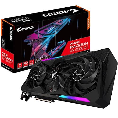 Image of GIGABYTE AORUS Radeon RX 6900 XT Master 16G Graphics Card, MAX-Covered Cooling, 16GB 256-bit GDDR6, GV-R69XTAORUS M-16GD Video Card