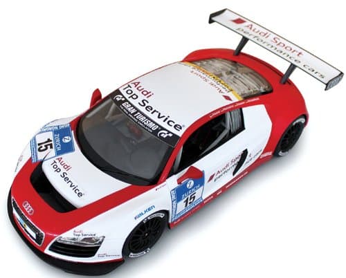 Image of Rastar 46800 Audi R8 Radio Control Car, Red and White, 1:24 scale