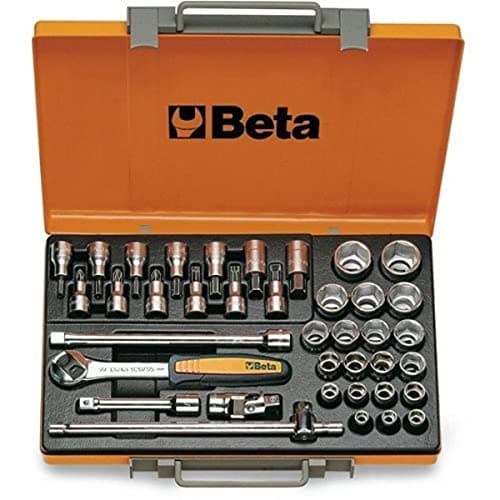 Image of Beta 9200986 Model 920 B/C33 Bi-hex Sockets 13 Socket Drivers and 5 Accessories, 10-32mm, 1/2 Drive, 20 Pieces