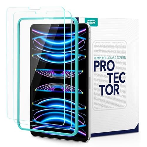 Image of ESR for iPad Pro 11 Inch Screen Protector,Tempered-Glass Film with Alignment Frame,iPad Pro 11 Inch (2022/2021/2020/2018) and iPad Air 5/4 (2022/2020) Film,Scratch Resistant,HD Clarity,2 Pack