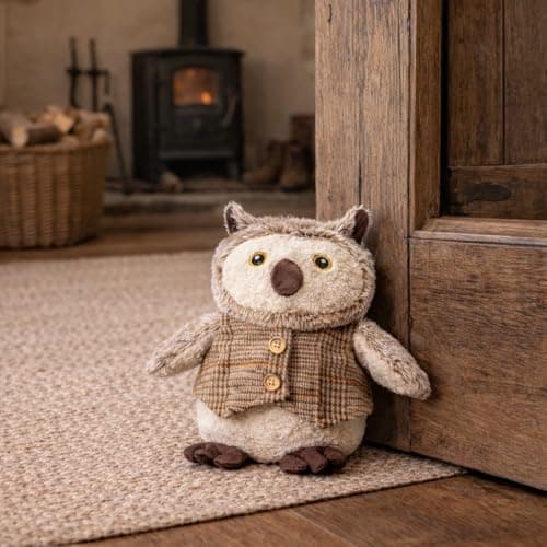 Image of Marco Paul Brown Owl Door Stop Animal - Unique Design Door Stoppers 1kg Polyester - Animal Door Stops Indoors Decorative Accessories Novelty Doorstop Weighted for Bedroom Livingroom Hall