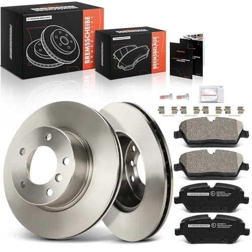 Image of Frankberg Brake Kit incl. 2x Brake Disc + 4x Brake Pad Front Compatible with 1 Series E87 1 Series Cabriolet E88 1 Series E81 1 Series Coupe E82 Replace# 34116767144, 34116774050