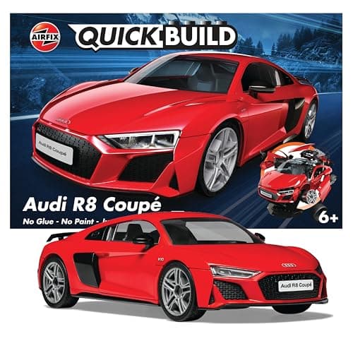Image of AIRFIX - QUICKBUILD Model Car Kit - J6049 Audi R8 Coupe Building Kit for Kids 6+, Construction Toys for Boys & Girls, Model Making with No Glue - Classic Vehicle Gifts Plastic Craft Sets