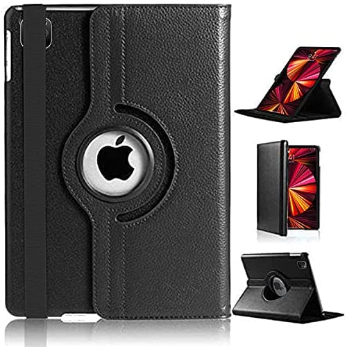 Image of For iPad Pro 11 Case (2018/2020/2021/2022) 4th 3rd 2nd 1st Generation [360 Rotating Stand] [Auto Sleep/Wake] PU Leather Smart Folio Protective Cover (BLACK)