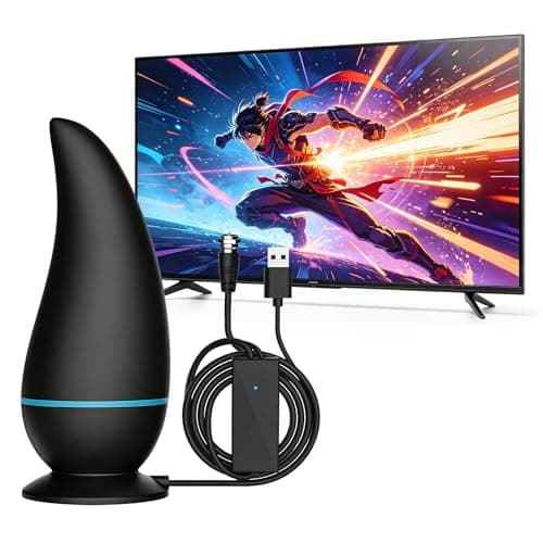 Image of SUMINGGO Indoor TV Aerial for Freeview HD - Digital TV Antenna with Built-in Amplifier, Super Thin Design, 4m Coaxial Cable for Strong Signal - Easy Setup, No Subscription, Ideal for Flats