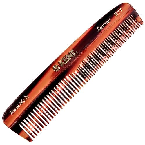 Image of Kent Handmade Pocket Comb A R7T - Small Unisex Comb for Fine to Medium Hair, Moustaches or Beards, Use for Detangling & Styling Wet or Dry Hair