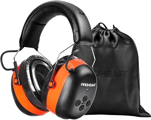 Image of PROHEAR 037 Wireless Bluetooth Ear Defenders, Rechargeable Hands-Free Calling Headset, Safety Earmuffs for Lawn Mowing, Hearing Protector for Woodworking, Ideal for Carpenter, Gardener