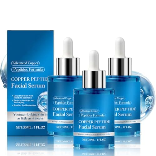 Image of Copper Peptide Facial Serum, Anti-Aging with Copper Tripeptide Formula, Anti-Wrinkle Firming, Hydrating, for Fine Lines and Skin Elasticity, 30 ml (3PCS)