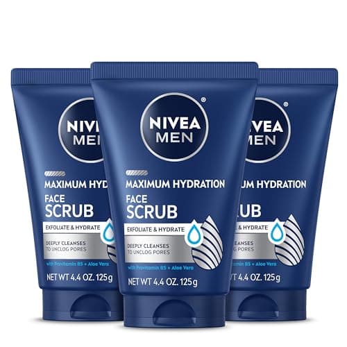 Image of NIVEA MEN Energy Face Scrub Foaming Gel, 4.4 Ounce Tube (Pack of 3) by Nivea Men