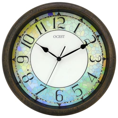 Image of OCEST 13Inch Illuminated Wall Clock, Silent Lighted up Wall Clock Glow in The Dark, Battery Operated for Bedroom, Bathroom, Living Room, Kitchen, Home Office (Black)