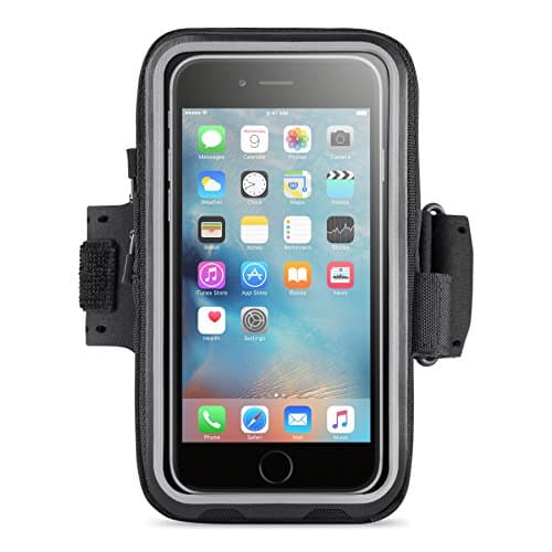 Image of Belkin F8W671 Storage Plus Fitness Armband with Zip Closure Storage Pocket for iPhone 6 Plus and iPhone 6S Plus - Black