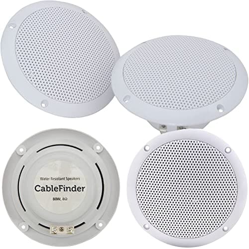 Image of Loops EXCLUSIVE - 4x Moisture Resistant Ceiling Speakers -80W 8Ohm 5” Kitchen Bathroom 2 Way Loud
