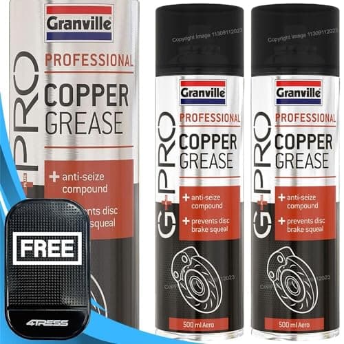 Image of Granville 2 x 500g Copper Grease Car Brake Calipers Pads Squeal Noise Anti Seize Spray with 4Tress Non Slip Car Dash Mat (4T-GV-1082)