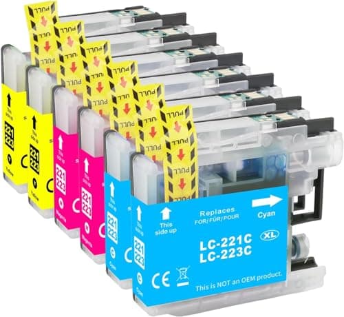 Image of Tinnee LC-221XL LC-223XL Ink Cartridges for Brother LC223 Ink Cartridges Brother LC221 Ink for DCP-J4120DW MFC-J5625DW MFC-J5320DW MFC-J4625DW DCP-J562DW MFC-J4620DW MFC-J5720DW MFC-J480DW MFC-J5620DW