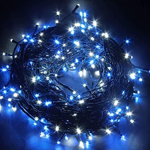 Image of Safe Voltage 100/200/300/400/500 Bright LEDs 10M/20M/30M/40M/50M String Fairy Lights for Christmas Tree Party Wedding Events (8 Operation Modes) (300 LED 30M, Blue&White) (300 LED 30M, Blue&White)